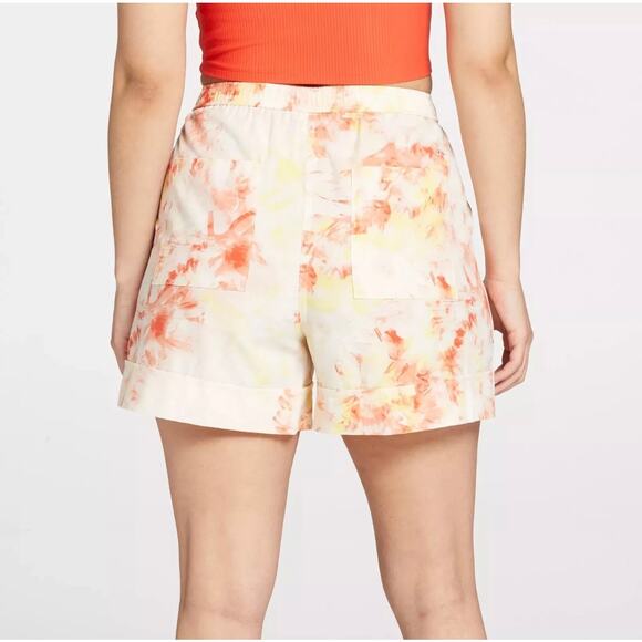 New NWT Alpine Design Soft Peach Floral Pull-On Camp Shorts Women's Size Large - Picture 2 of 5